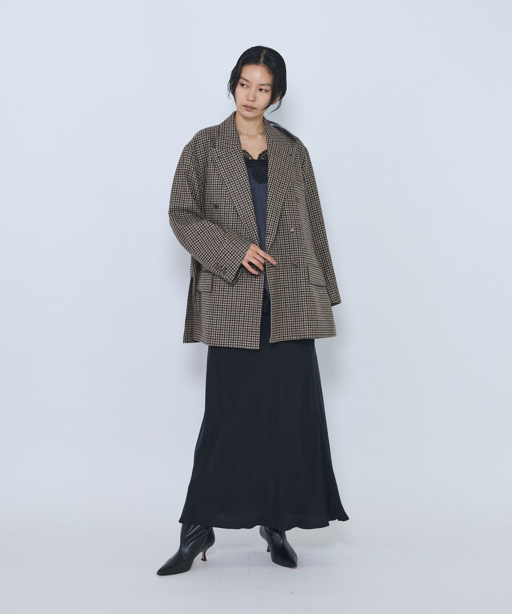 1er Arrondissement ＜COUTURE D'ADAM/クチュール ド アダム＞" Italian Shepherd Check"ビッグダブルジャケット ブラウン
