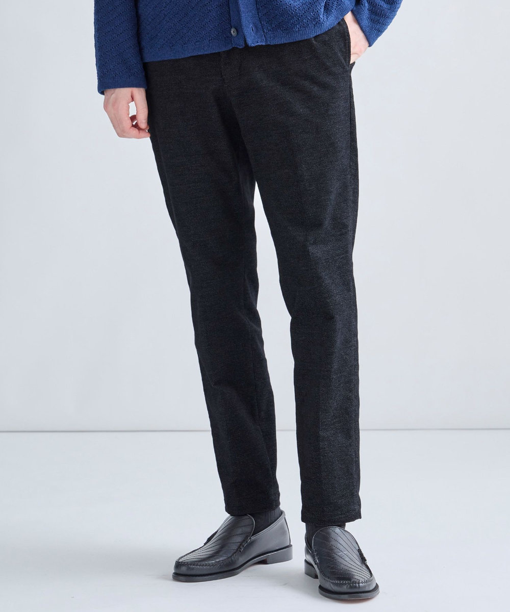 MEN'S BIGI 杢コーデュロイクリースラインパンツ［ストレッチ］ ブラック