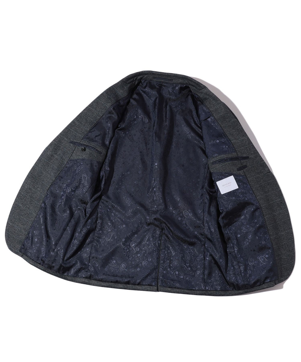 MEN'S BIGI 【ACTIVE TAILOR】エクストラTRジャージヘリンボーンプリントテーラードジャケット＜セットアップ・スリーピース対応＞ ネイビー