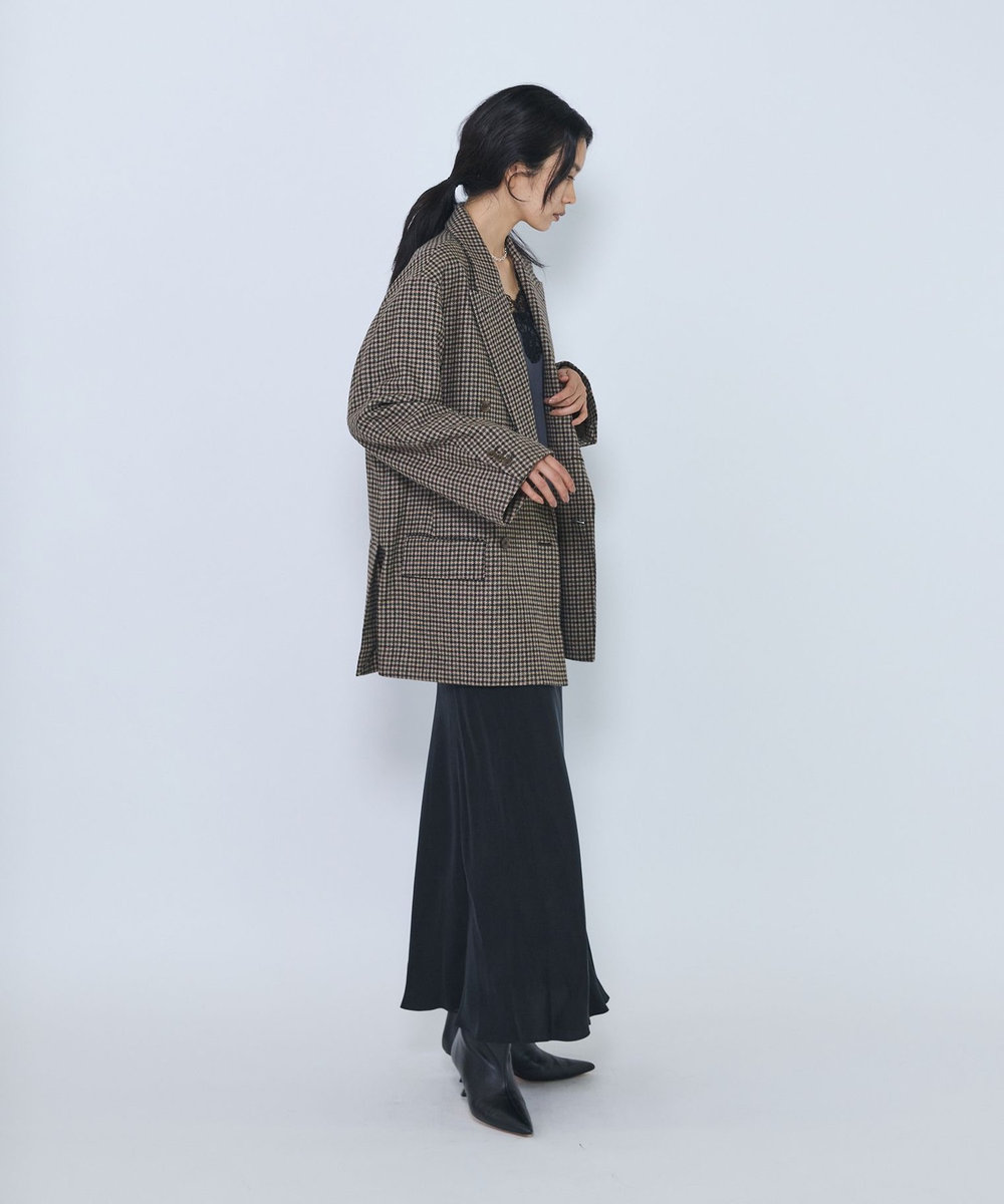 1er Arrondissement ＜COUTURE D'ADAM/クチュール ド アダム＞" Italian Shepherd Check"ビッグダブルジャケット ブラウン