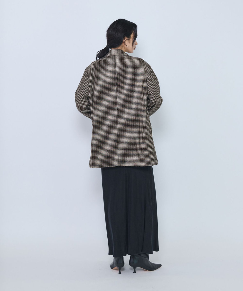 1er Arrondissement ＜COUTURE D'ADAM/クチュール ド アダム＞" Italian Shepherd Check"ビッグダブルジャケット ブラウン
