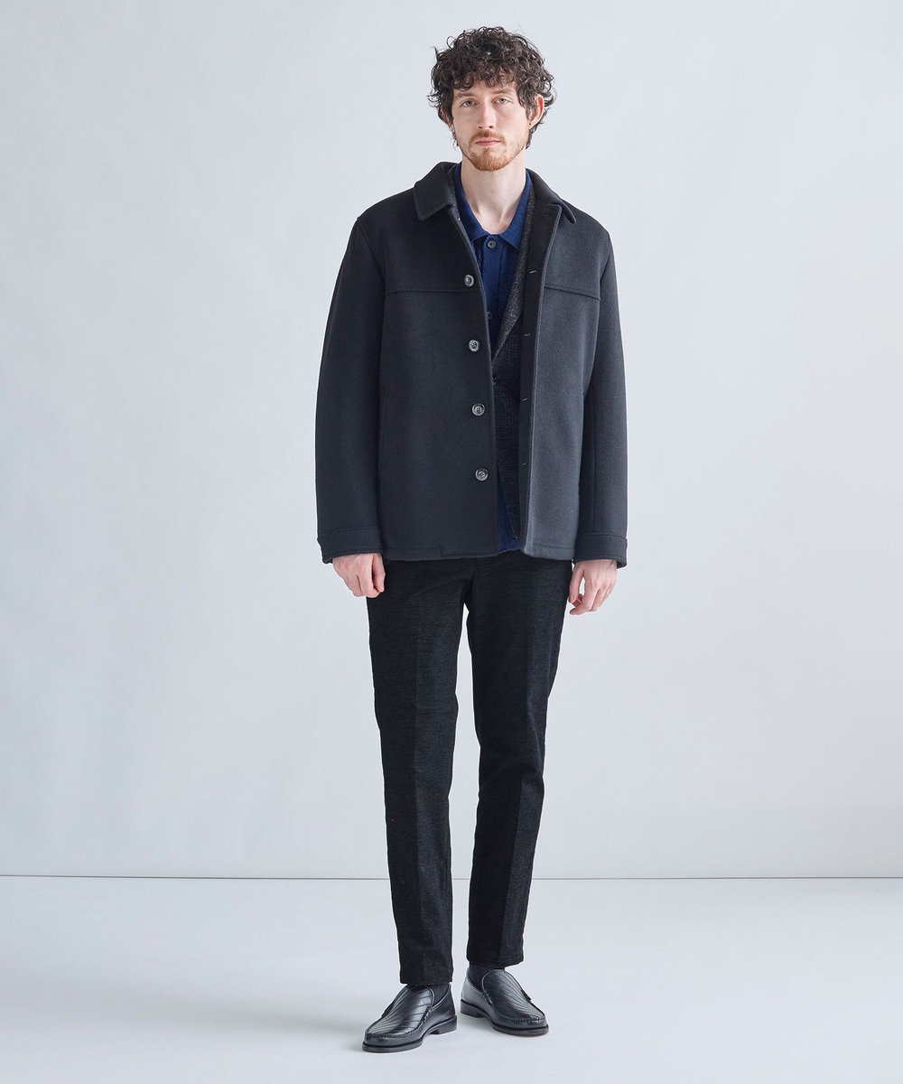 MEN'S BIGI 杢コーデュロイクリースラインパンツ［ストレッチ］ ブラック