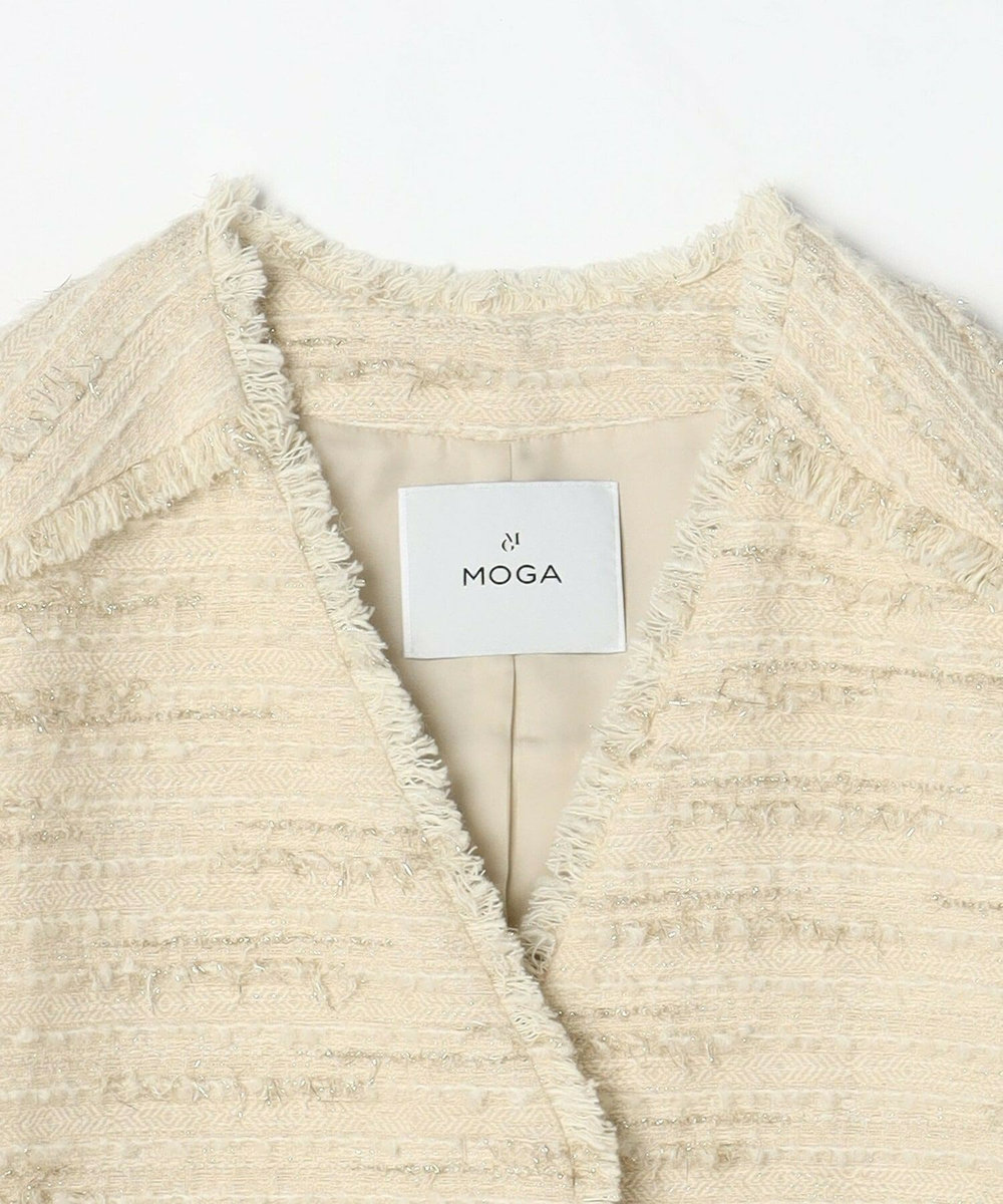 MOGA Lサイズ（大きいサイズ） 【大きいサイズ】リングウールラメツイードジレ キナリ