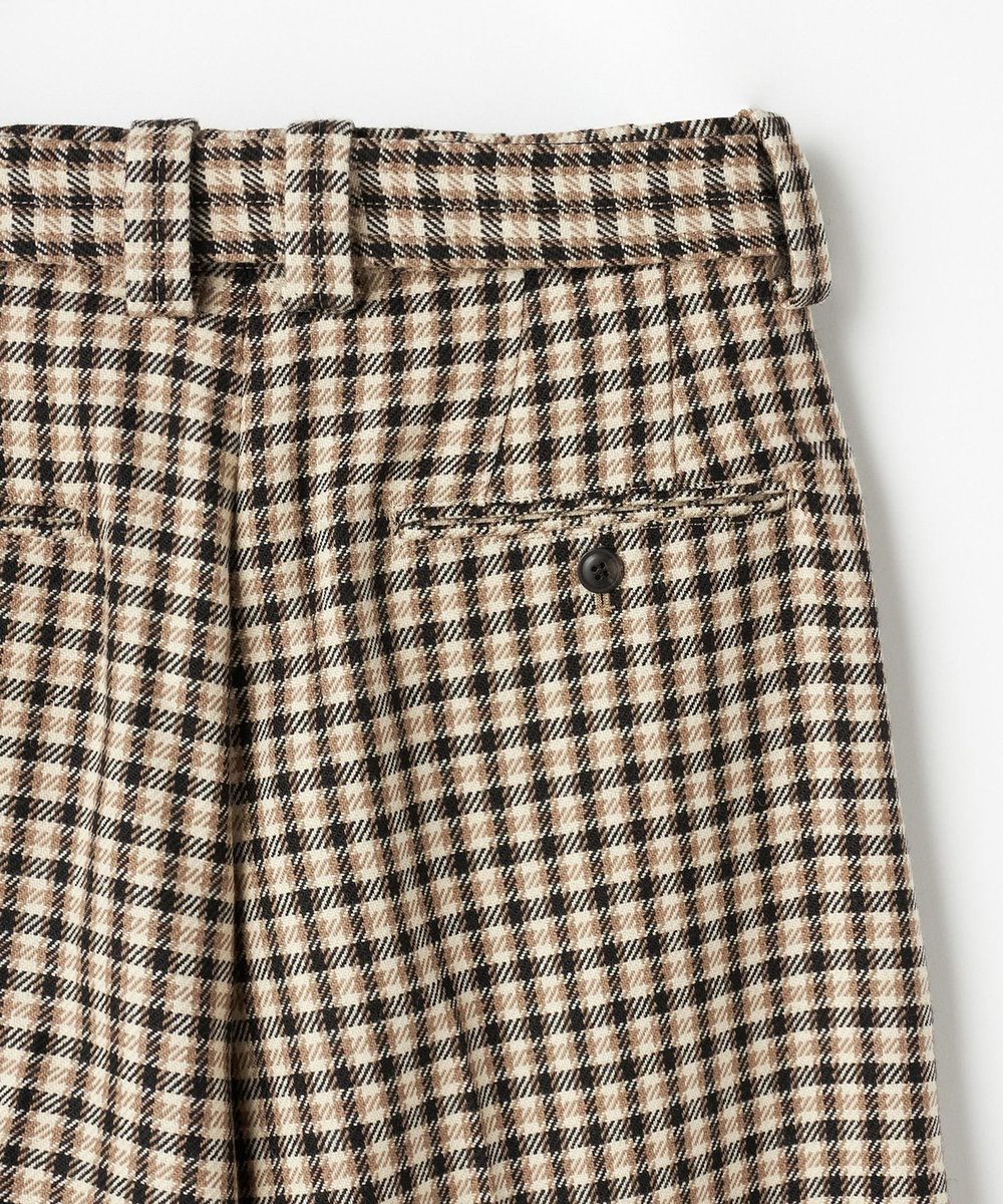 DÉPAREILLÉ WOOL CHECK BELTED PANTS / ウールチェックベルテッドパンツ ブラウン系その他