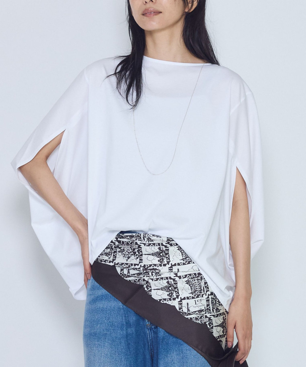 1er Arrondissement クリアー天竺フォルムTシャツ オフホワイト