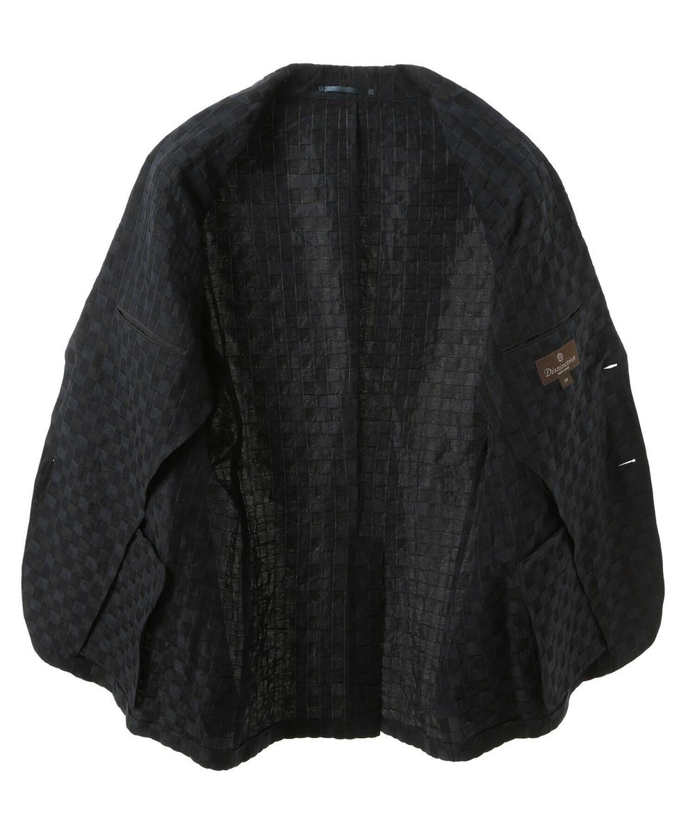 MEN'S BIGI リネン混ジャカードライトジャケット<ドライタッチ> ネイビー
