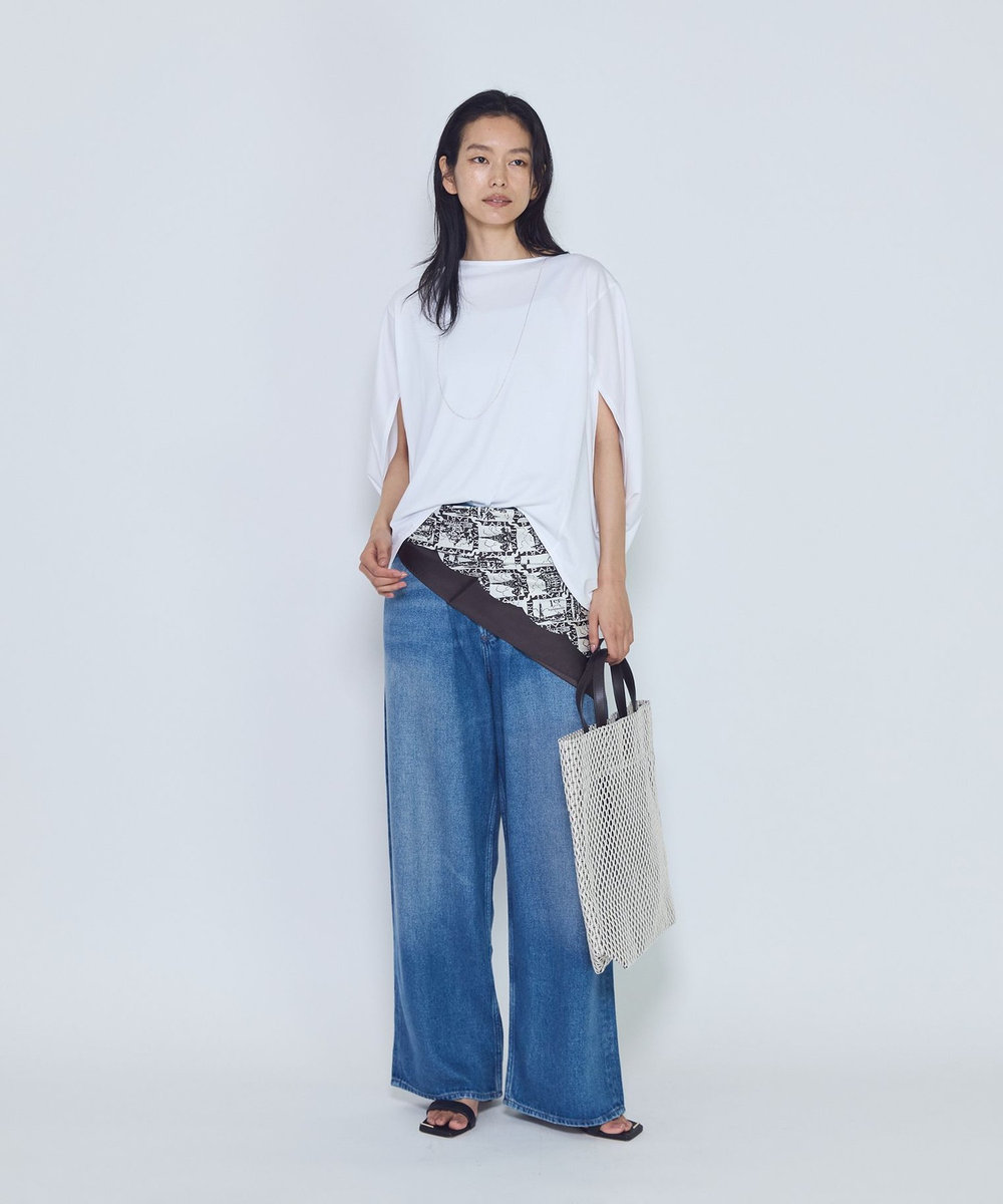 1er Arrondissement クリアー天竺フォルムTシャツ オフホワイト