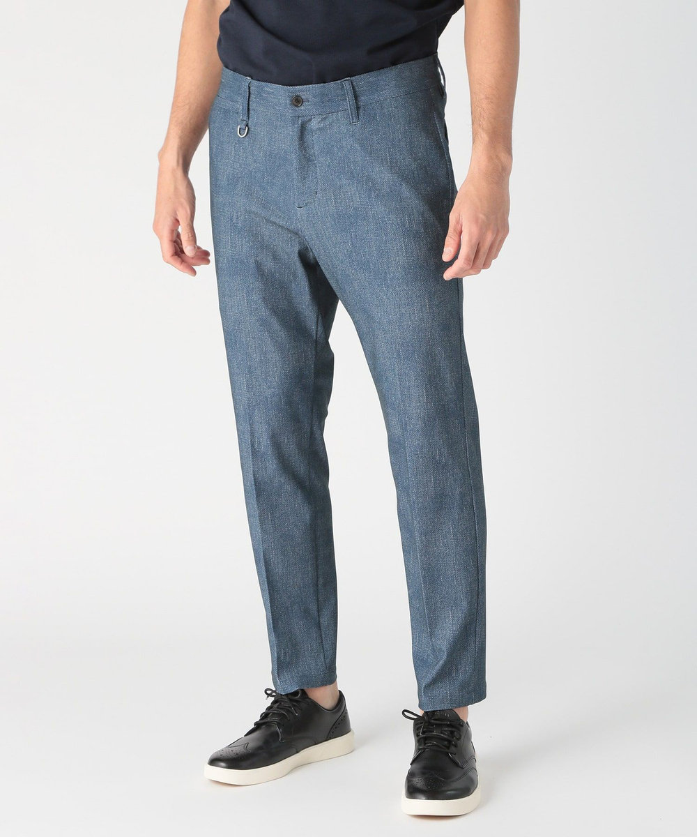 MEN'S BIGI 【COLE HAAN/コール ハーン】別注 トリコットメッシュデニムプリント ストレッチパンツ＜吸水速乾/EASY CARE＞ ブルー
