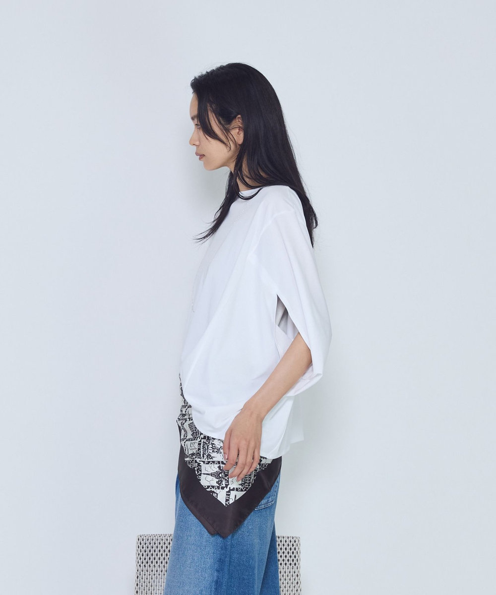 1er Arrondissement クリアー天竺フォルムTシャツ オフホワイト