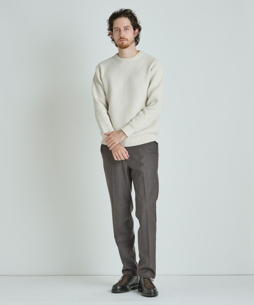 MEN'S BIGI メランジ調モールニット オフホワイト