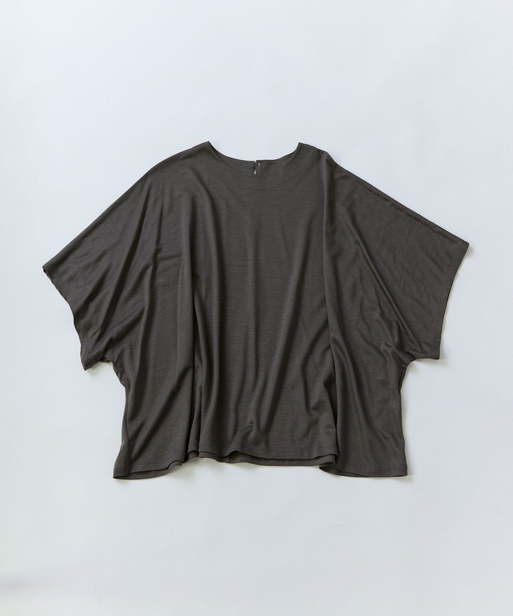 LOISIR リヨセル天竺ドルマンスリーブTシャツ カーキ