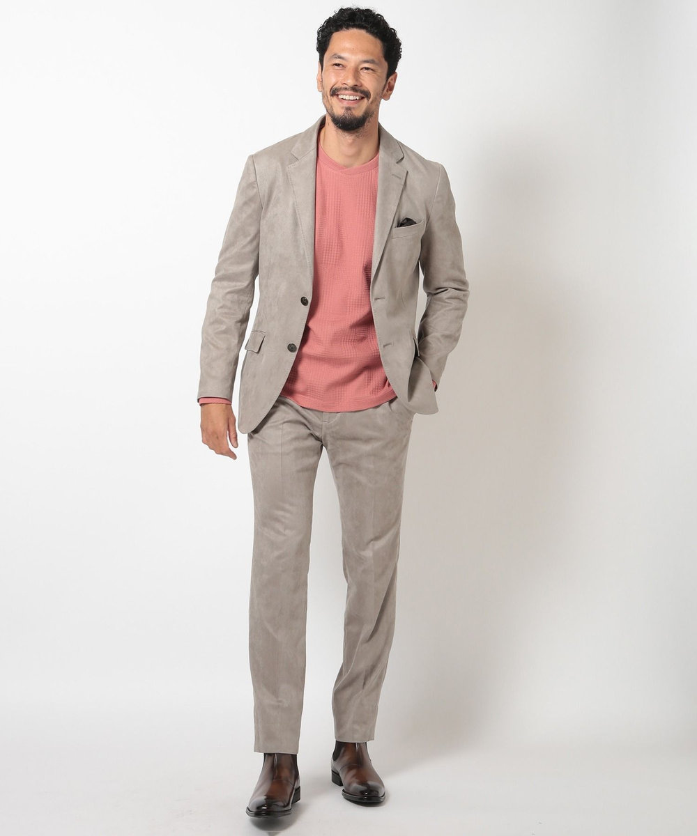 MEN'S BIGI ストレッチコマスエードスラックスパンツ＜セットアップ対応＞ グレー