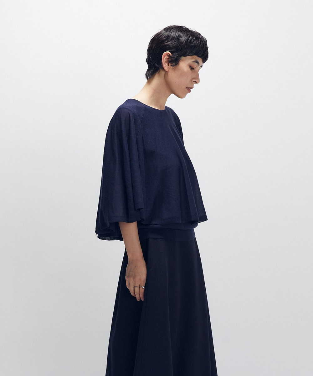 1er Arrondissement ケープレイヤードニットプルオーバー ネイビー