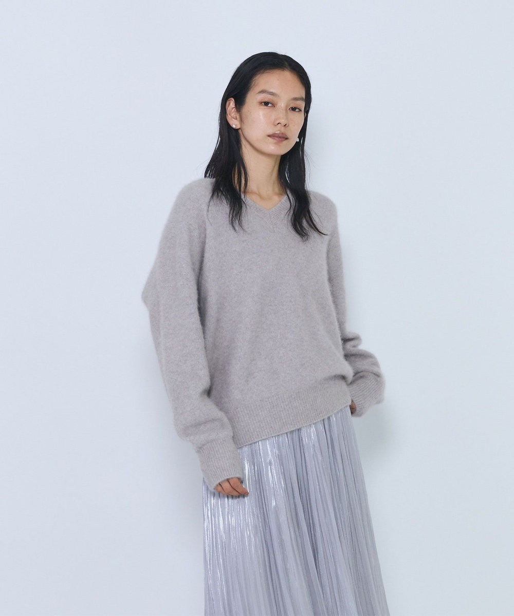 1er Arrondissement FOXウールVネックニット ベージュ