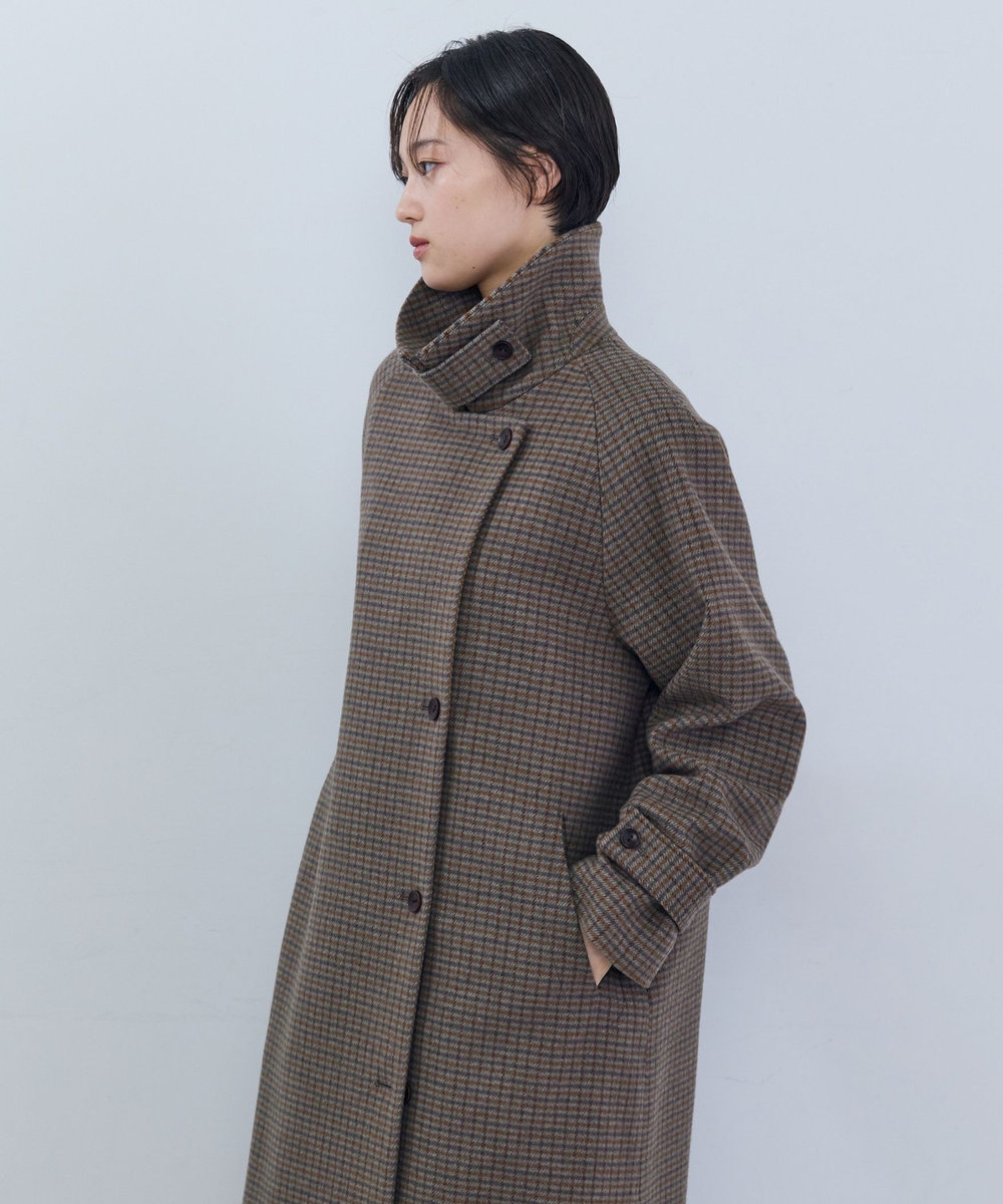 ADIEU TRISTESSE ウールロングコート チェック