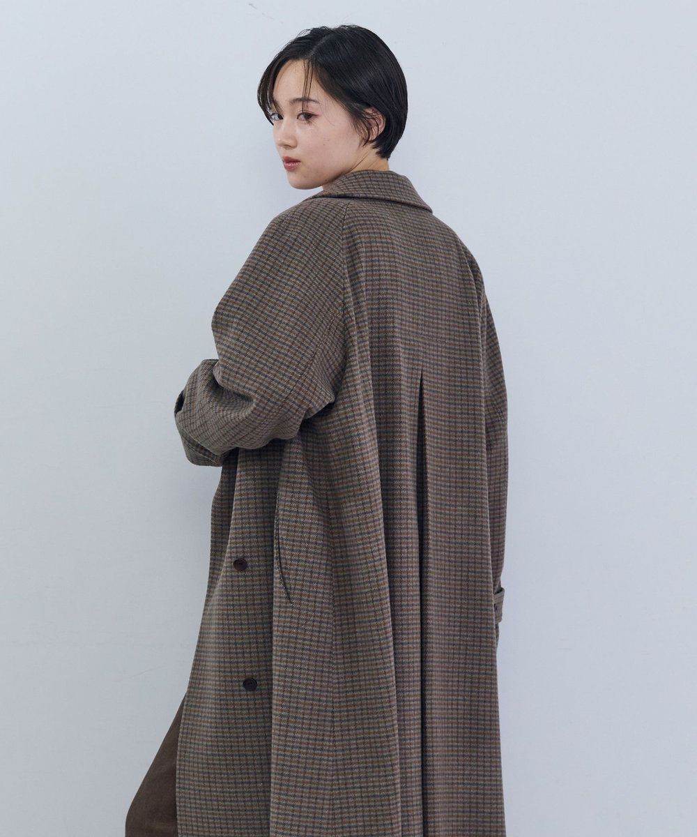 ADIEU TRISTESSE ウールロングコート チェック