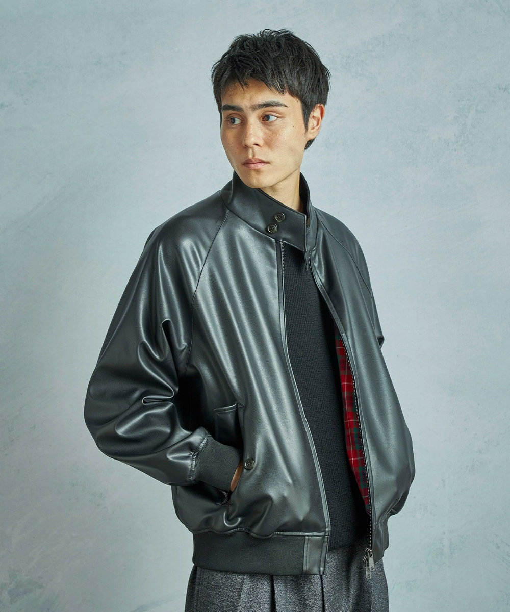 MEN'S BIGI 【BARACUTA/バラクータ】別注フェイクレザーG9ハリントンジャケット ブラック