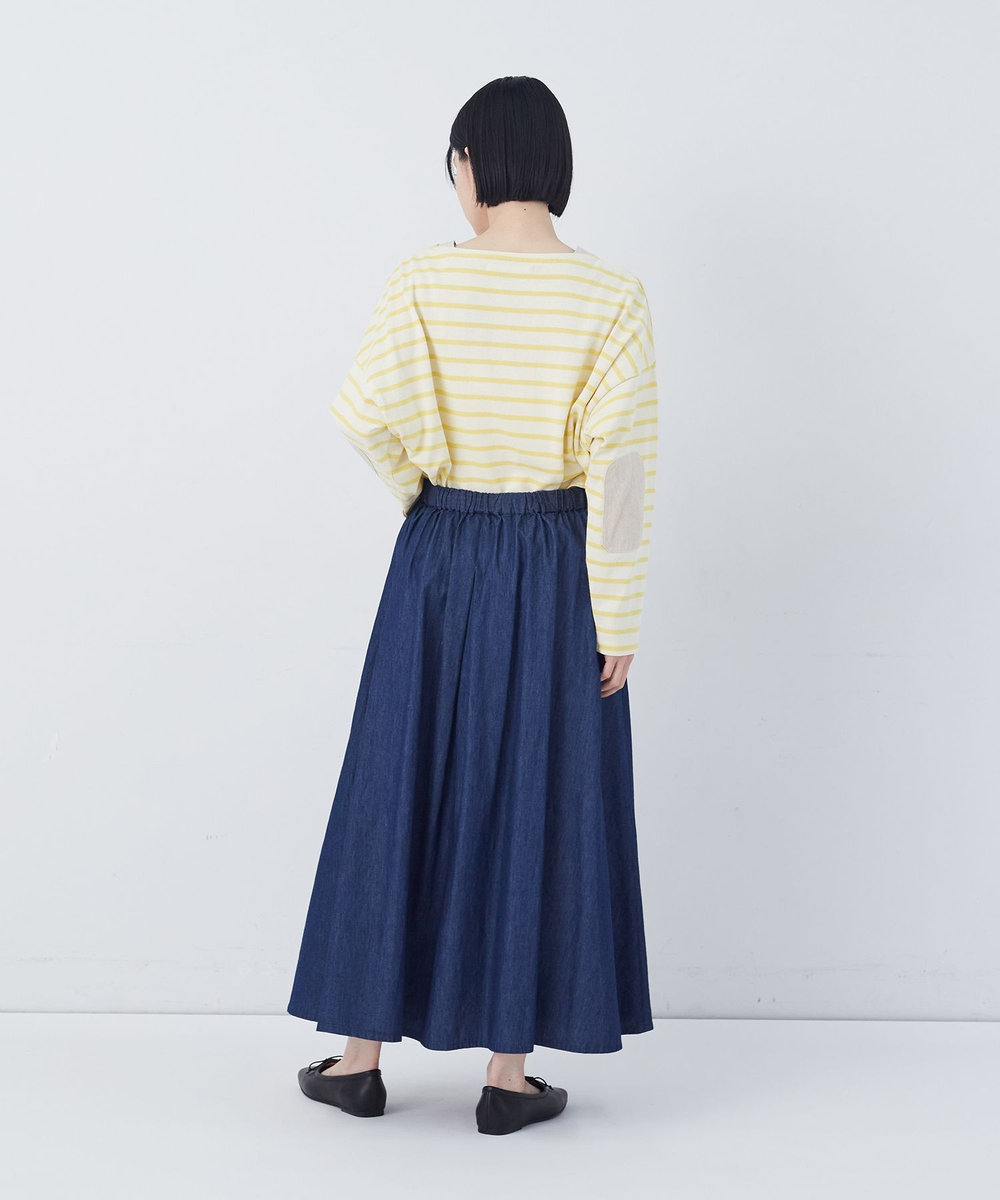 congés payés ADIEU TRISTESSE 【FAVE】タックAラインスカート インディゴブルー