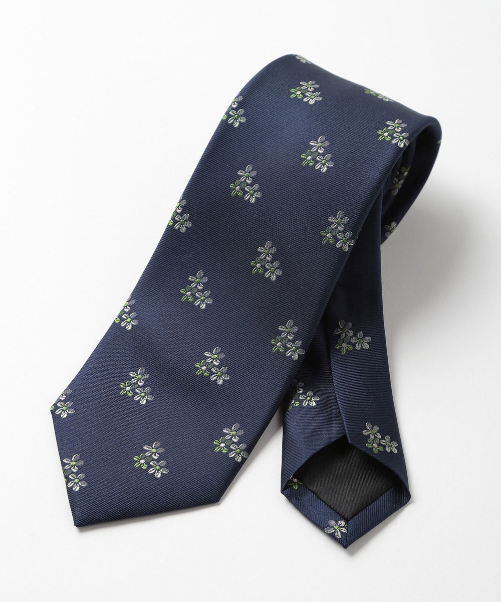 MEN'S BIGI 【TIE YOUR TIE(タイユアタイ)】フィレンツェフローラル柄ネクタイ ネイビー