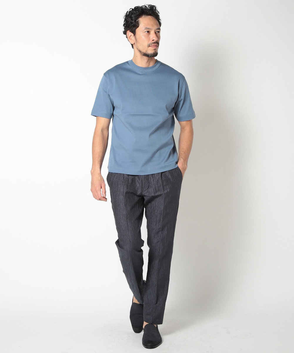 MEN'S BIGI 60/2マーセライズジャージクルーネックTEE ブルー