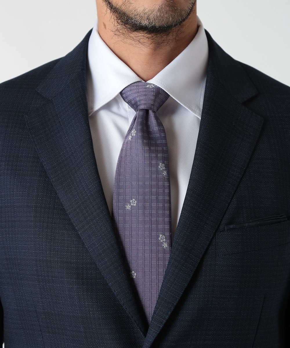 MEN'S BIGI 【TIE YOUR TIE(タイユアタイ)】フィレンツェフローラル柄ネクタイ パープル