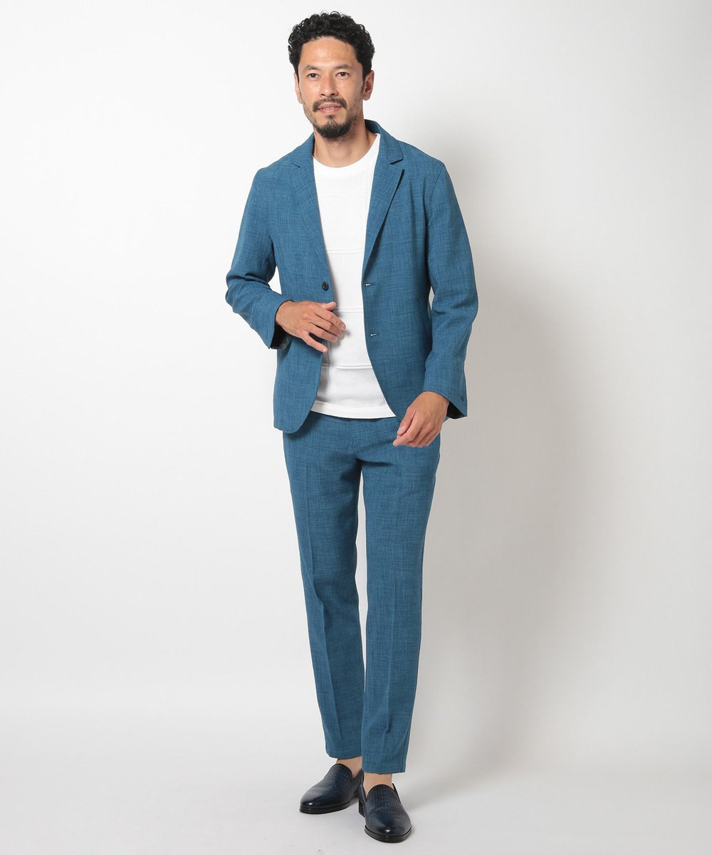 MEN'S BIGI ポリエステルブッチャーストレッチパンツ＜セットアップ対応＞ ブルー