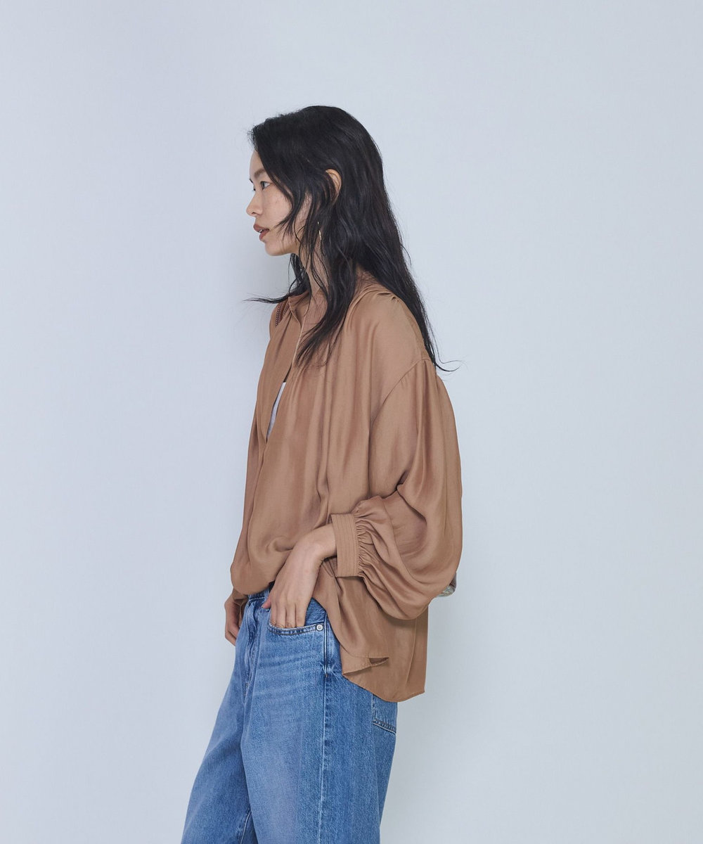 1er Arrondissement ギャザースキッパーブラウス キャメル