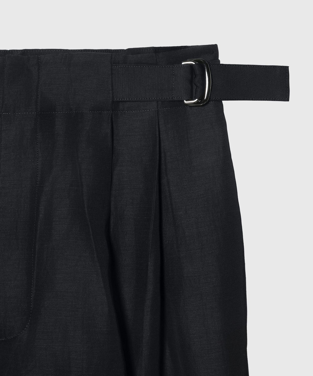 DÉPAREILLÉ TRIACETATE LINEN WAIST BELT PANTS / トリアセテートリネンウエストベルトパンツ ネイビー