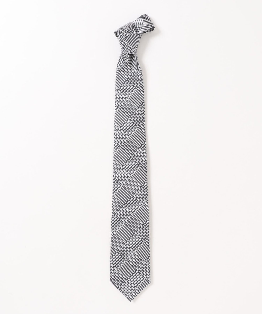 MEN'S BIGI ＜Claccico Seta＞グレンチェックタイ　made in japan チャコールグレー