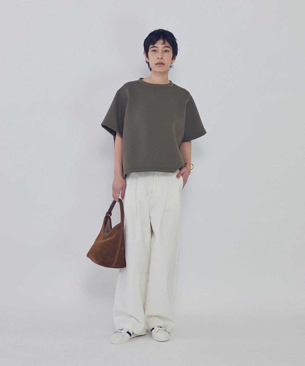 1er Arrondissement ダッククロスカーブパンツ オフホワイト