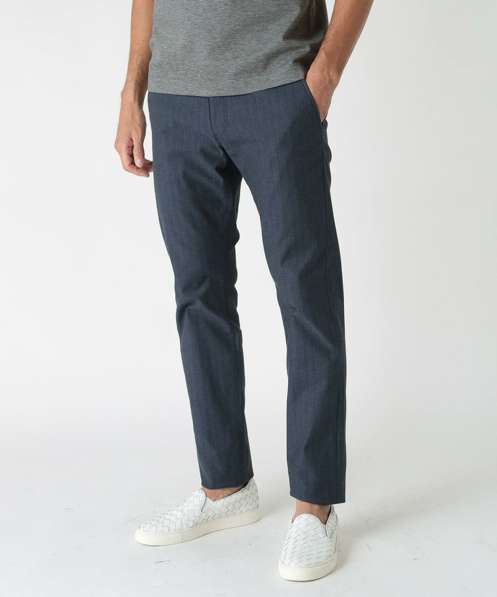 MEN'S BIGI シャドーヘリンボーンストレッチパンツ ネイビー