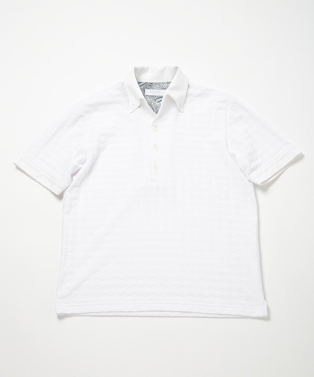 MEN'S BIGI 【ACTIVE TAILOR】リンクスジャカードポロシャツ ホワイト