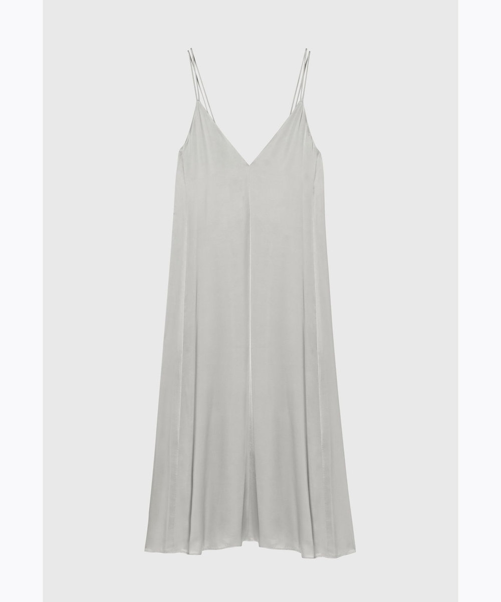 DÉPAREILLÉ VISCOSE SATIN CAMISOLE DRESS / ヴィスコースサテンキャミソールドレス ライトグレー