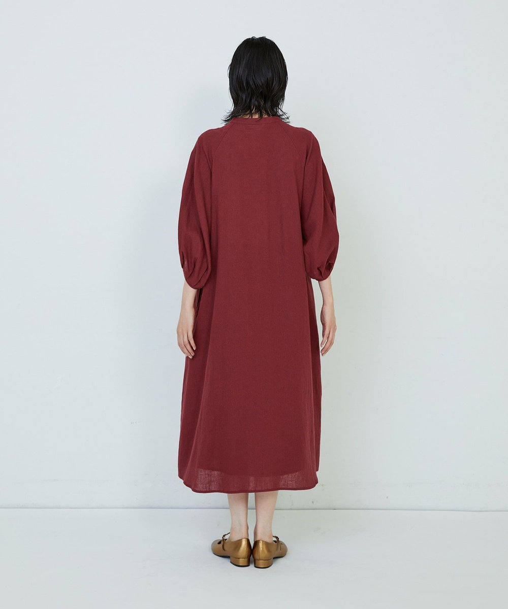 ADIEU TRISTESSE コットンリネンAラインワンピース レッド