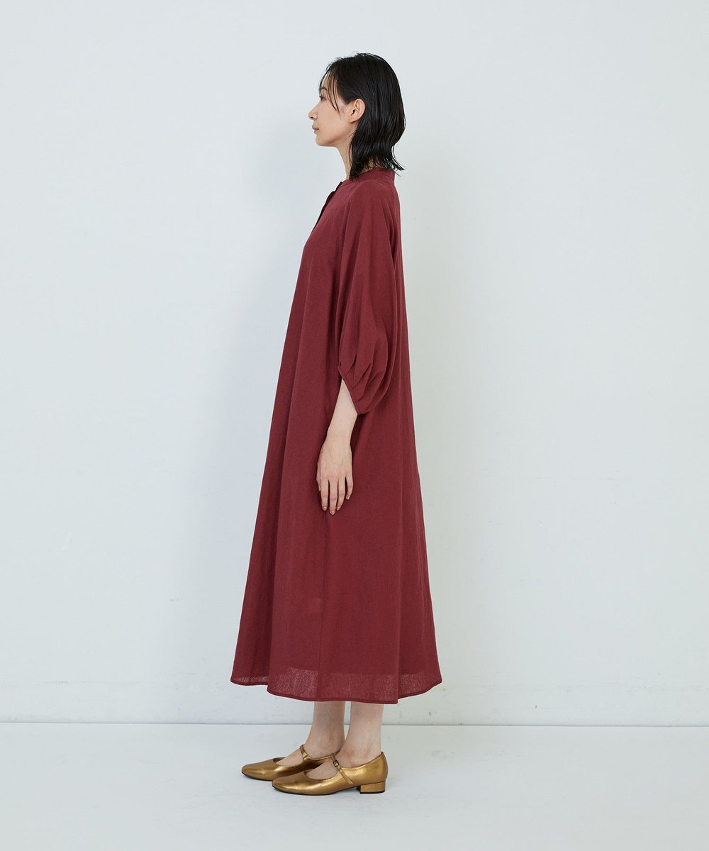 ADIEU TRISTESSE コットンリネンAラインワンピース レッド