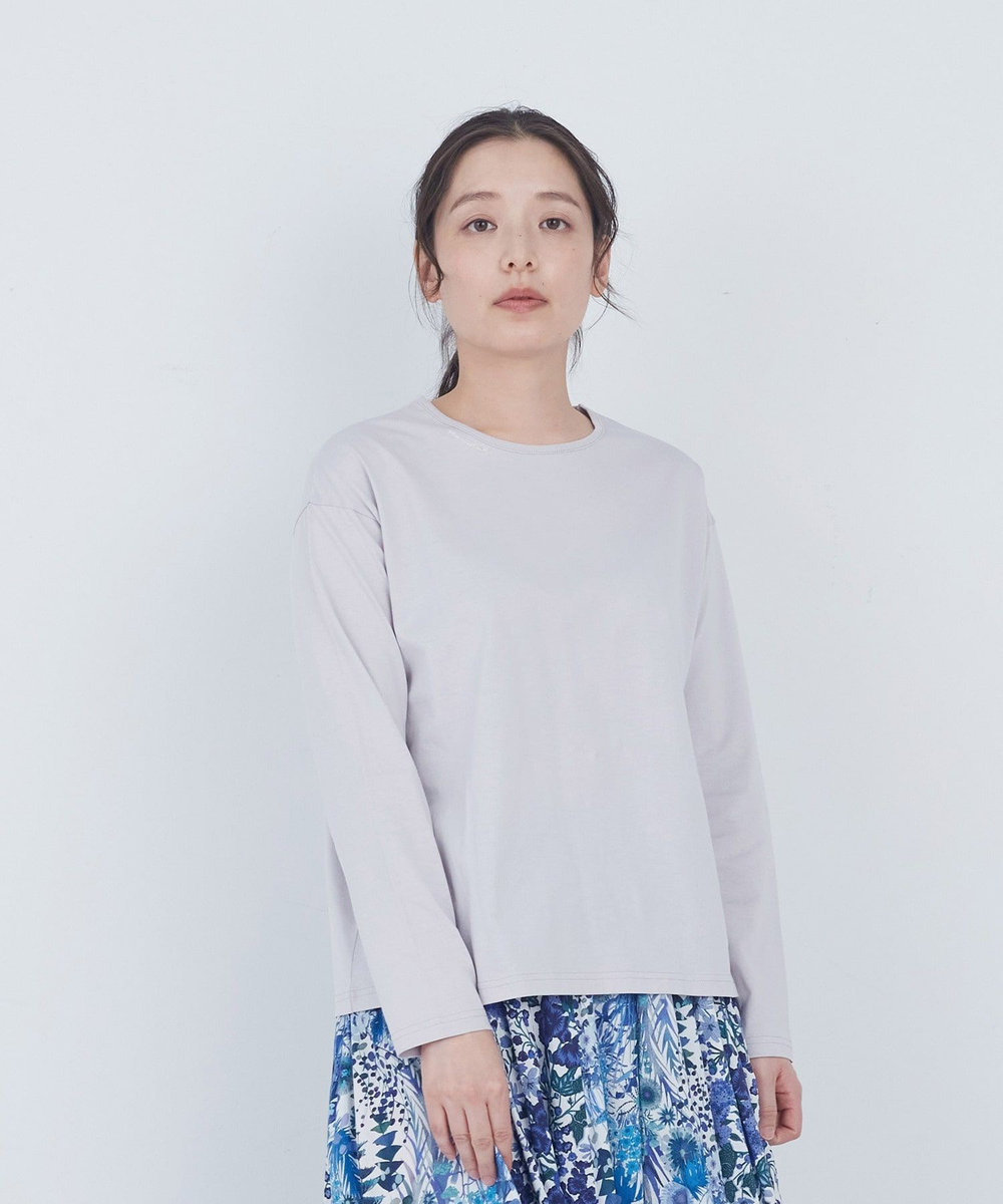 ADIEU TRISTESSE 刺繍入りロングスリーブＴシャツ グレー