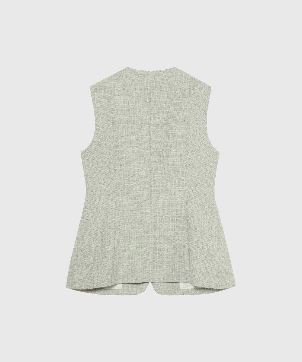 DÉPAREILLÉ SLUB TWEED GILET / スラブツィードジレ グリーン