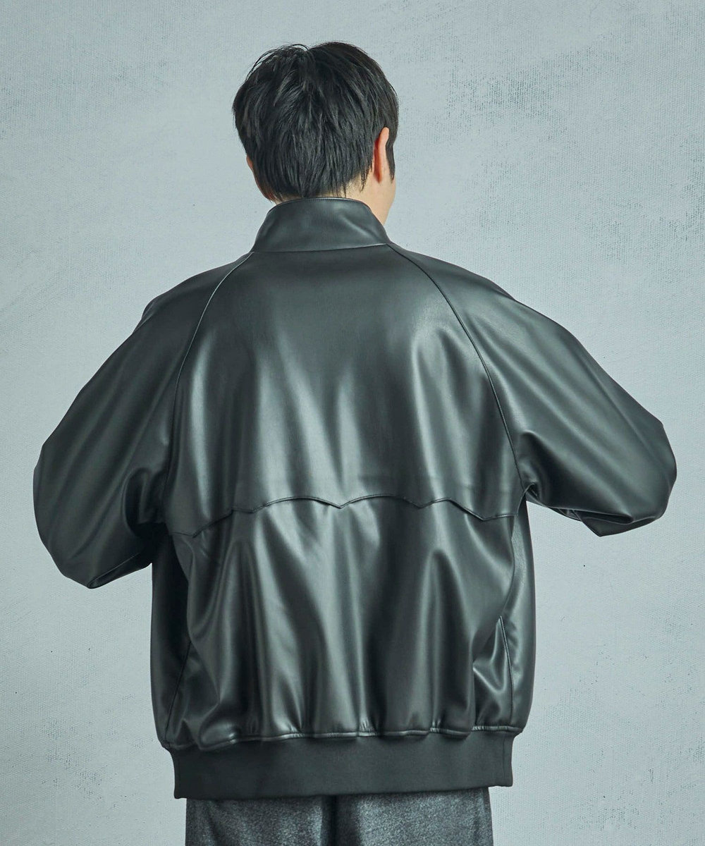 MEN'S BIGI 【BARACUTA/バラクータ】別注フェイクレザーG9ハリントンジャケット ブラック