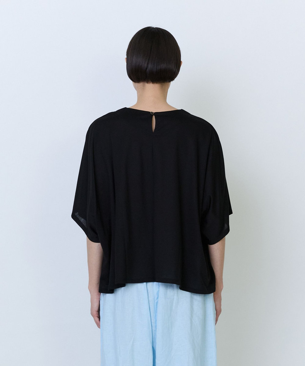 LOISIR リヨセル天竺ドルマンスリーブTシャツ ブラック