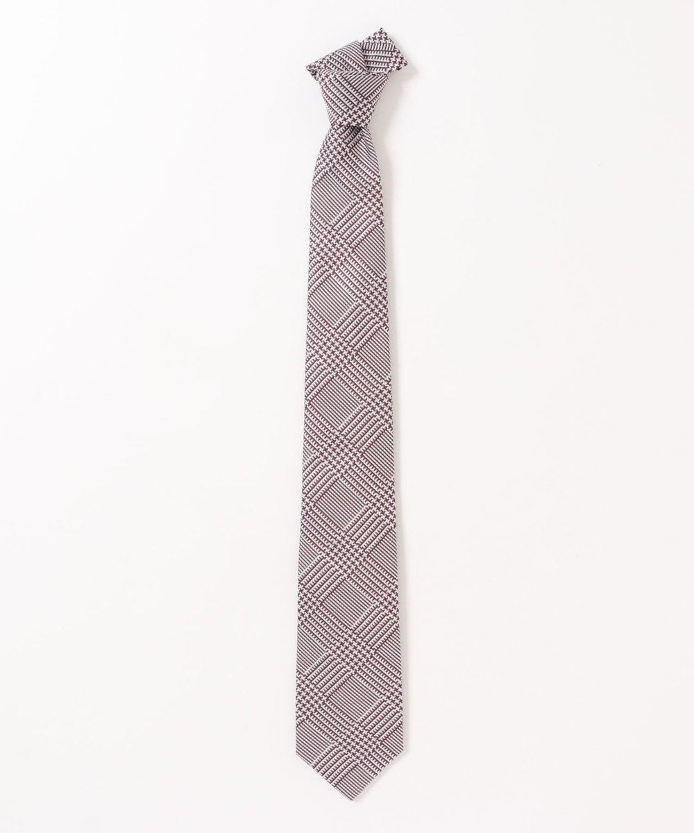 MEN'S BIGI ＜Claccico Seta＞グレンチェックタイ　made in japan ボルドー