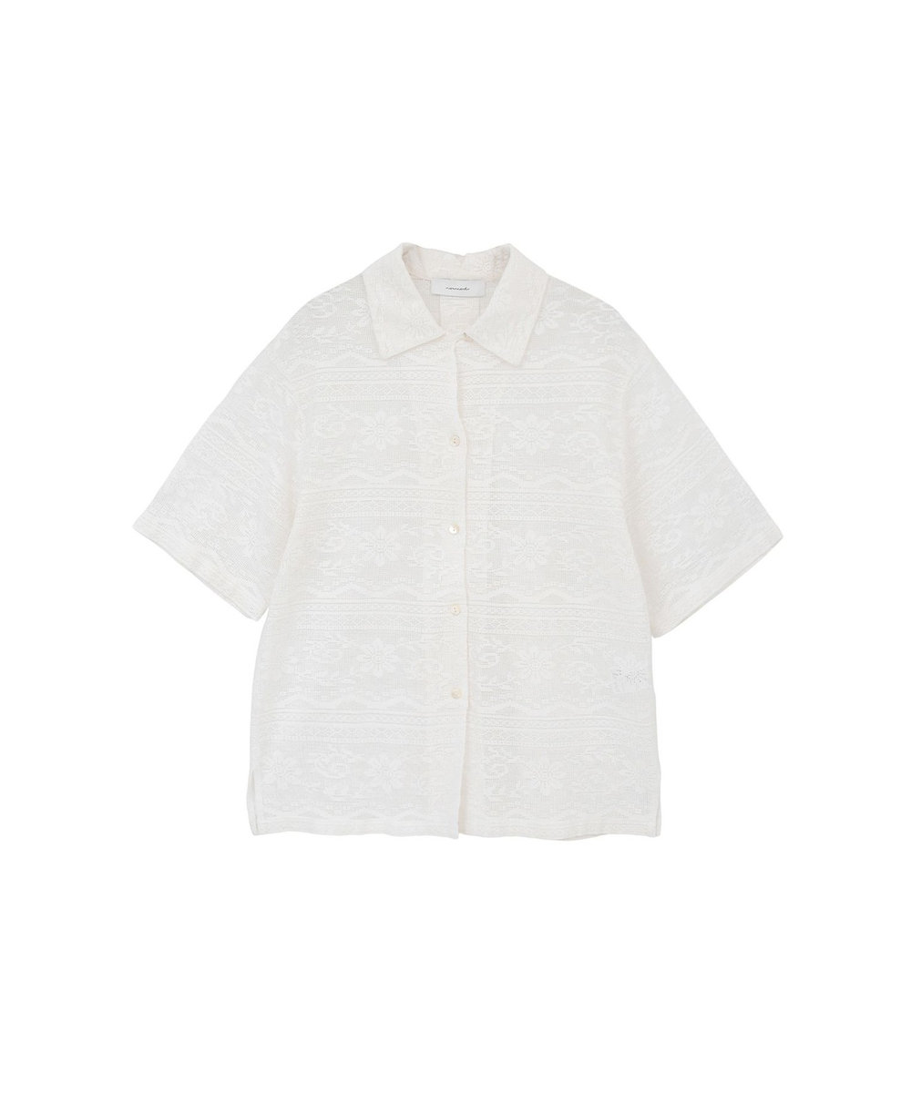 1er Arrondissement 【WEB限定】＜normment（ノーメント）＞コットンレースボタンシャツ オフホワイト