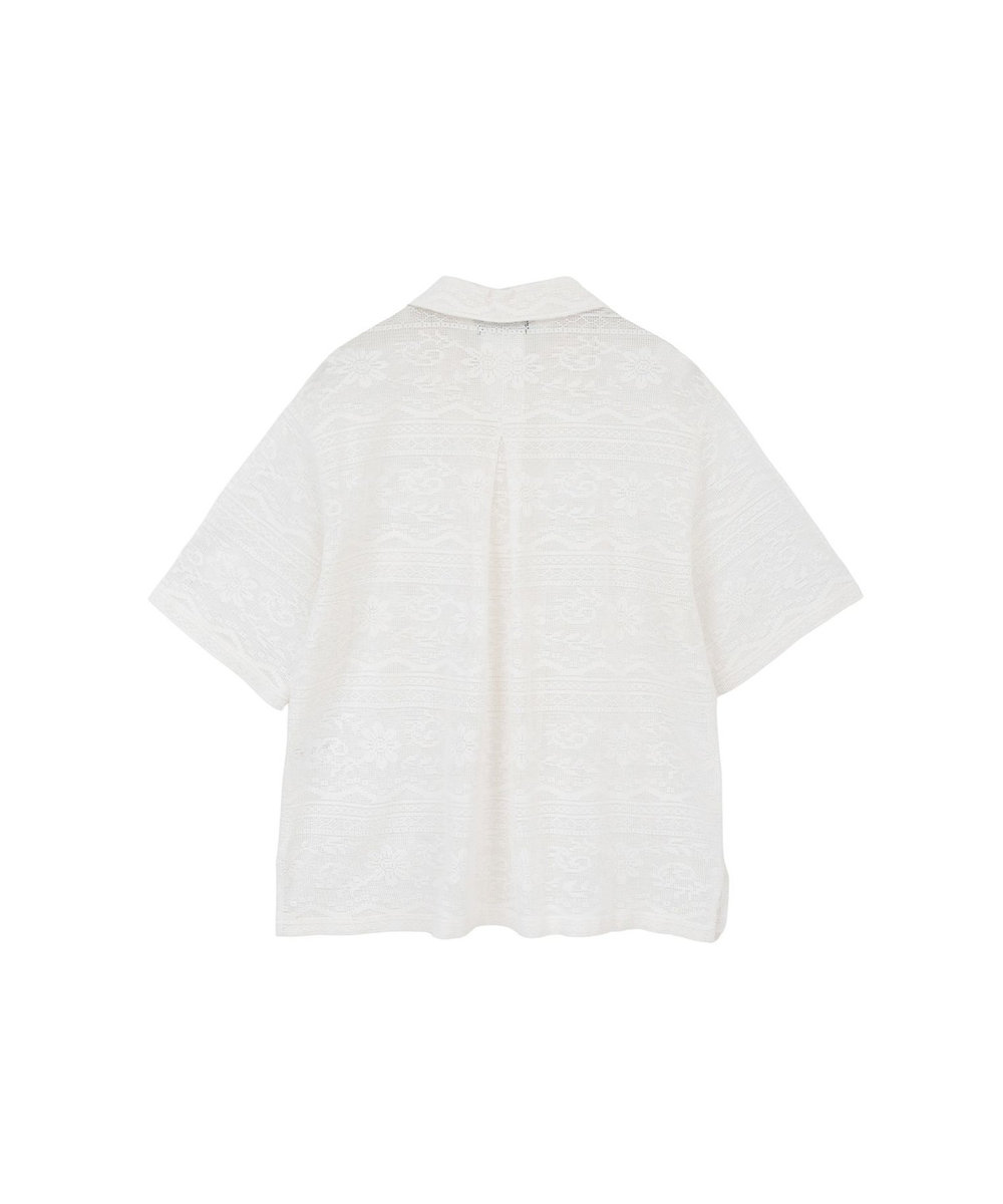 1er Arrondissement 【WEB限定】＜normment（ノーメント）＞コットンレースボタンシャツ オフホワイト