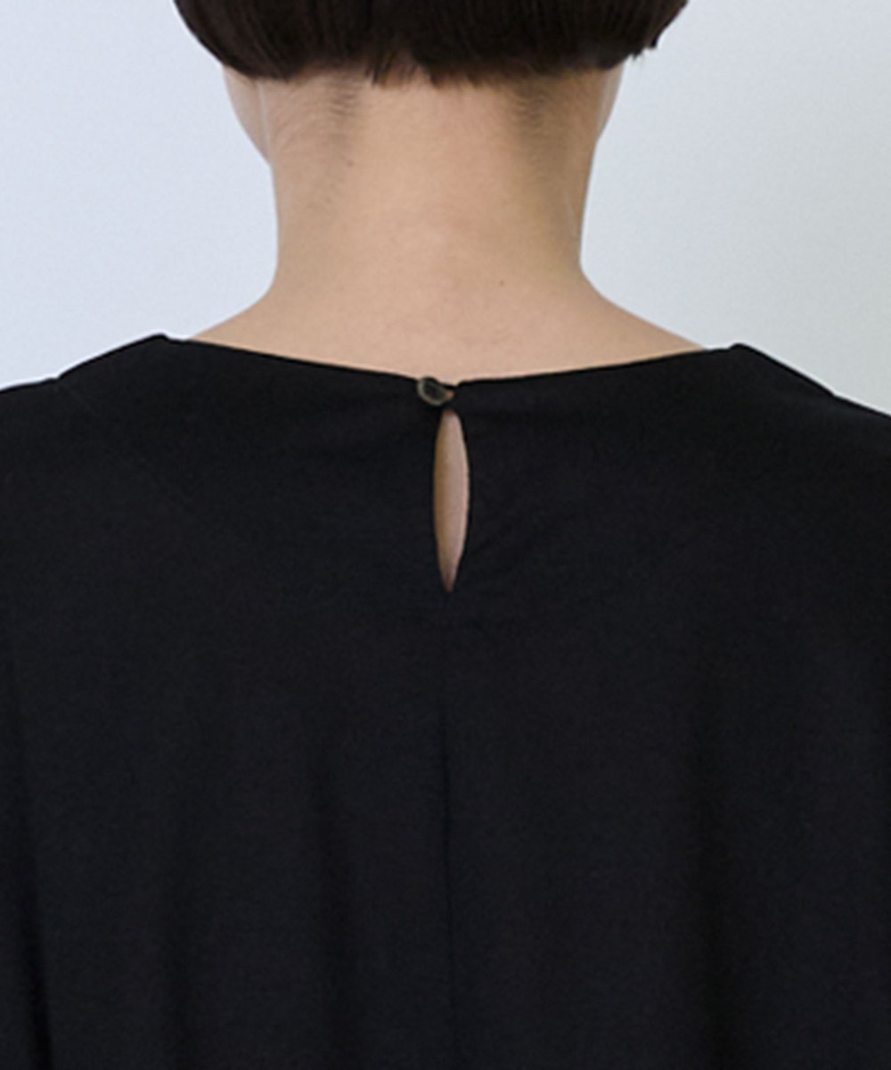 LOISIR リヨセル天竺ドルマンスリーブTシャツ ブラック
