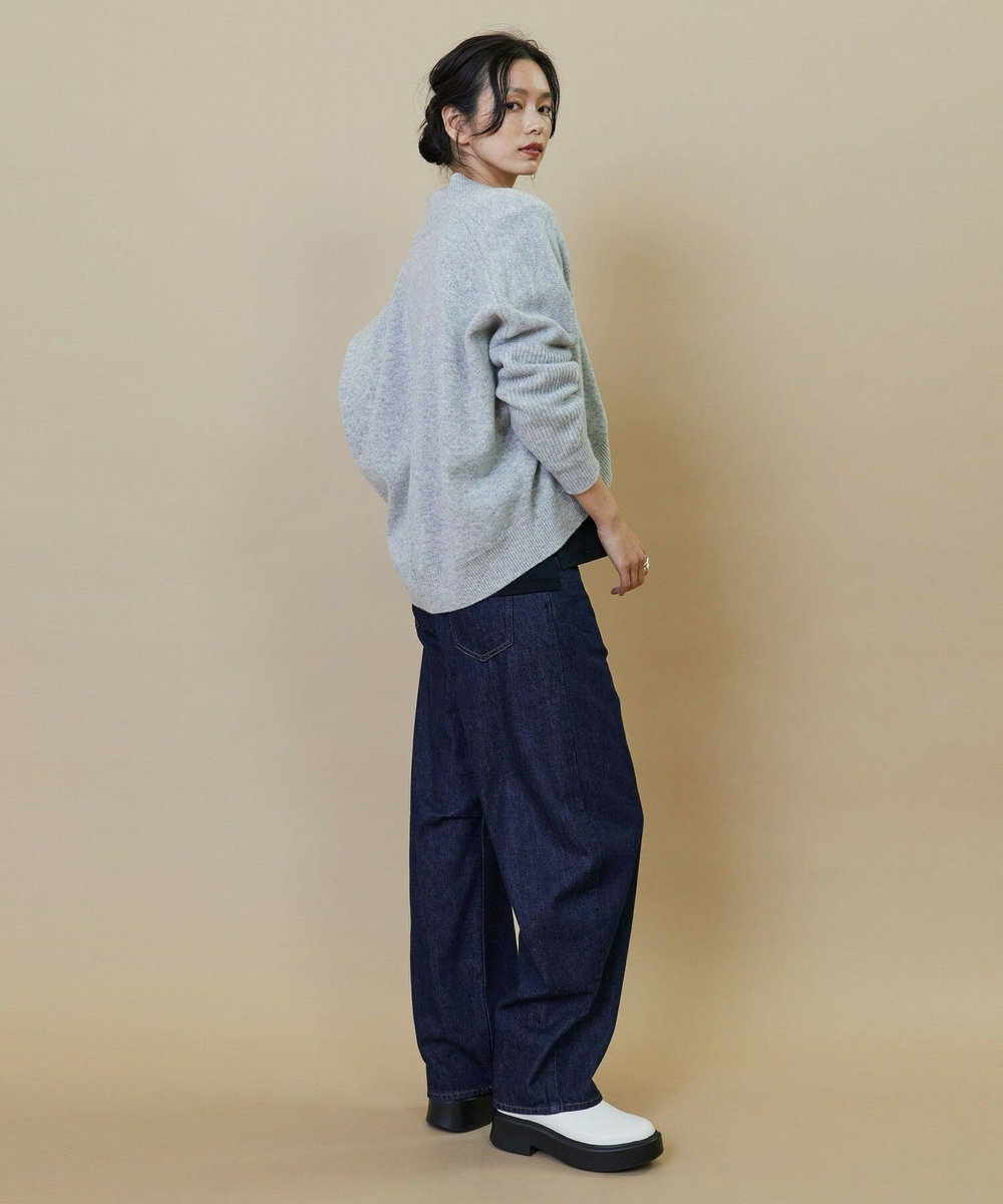 L'EQUIPE GREEN カシミヤ混カーディガン ライトグレー