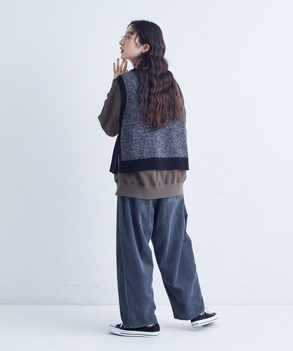 congés payés ADIEU TRISTESSE 【2way】5Gアラン柄パッチワークベスト ブラック系その他