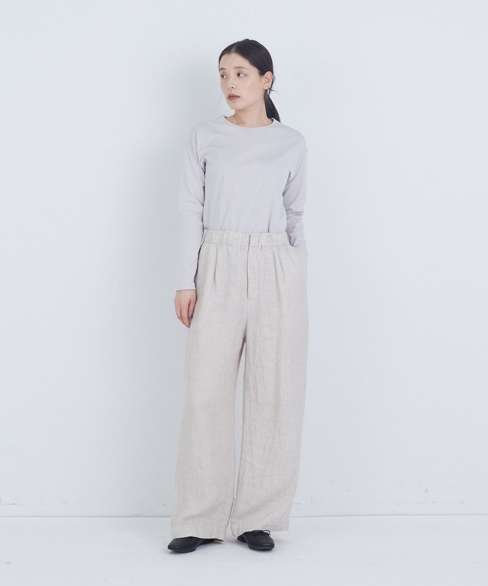 ADIEU TRISTESSE リネンワンタックストレートパンツ キナリ