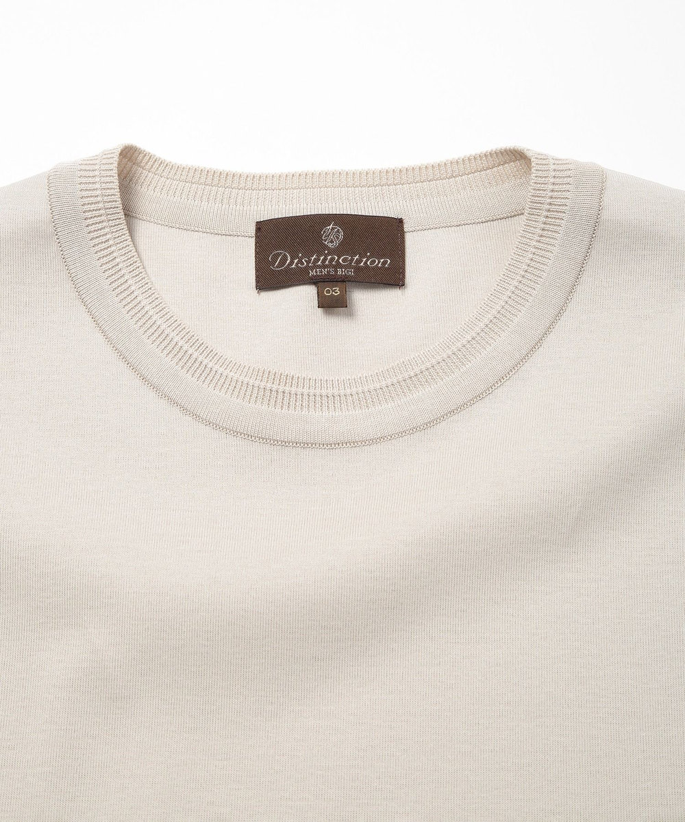 MEN'S BIGI 60/2マーセライズジャージクルーネックTEE ベージュ