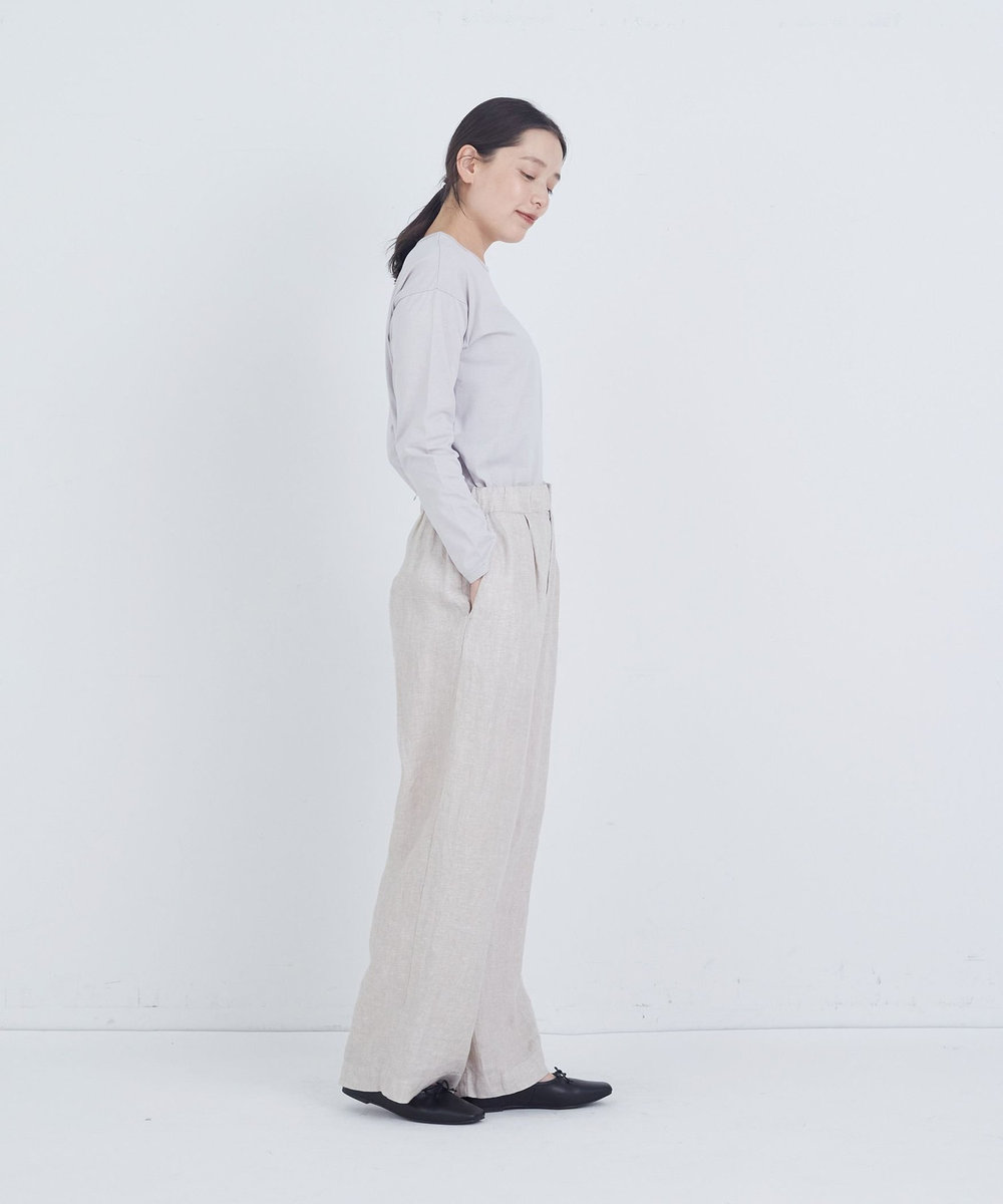 ADIEU TRISTESSE リネンワンタックストレートパンツ キナリ