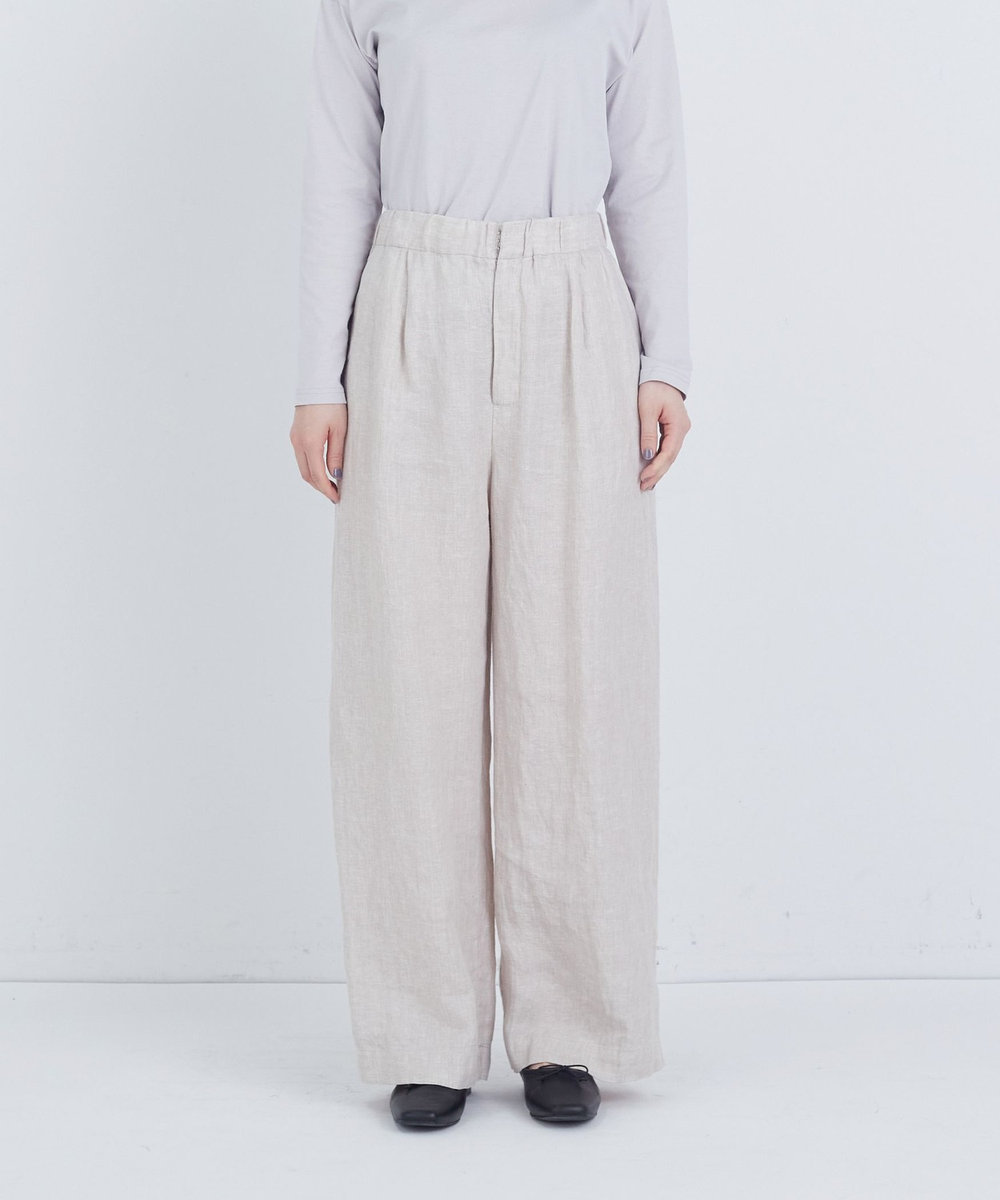 ADIEU TRISTESSE リネンワンタックストレートパンツ キナリ