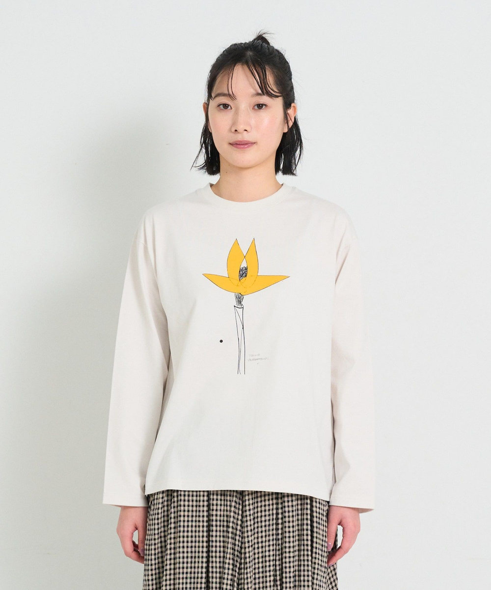 congés payés ADIEU TRISTESSE ichiro yamaguchi.長袖Tシャツ ライトグレー